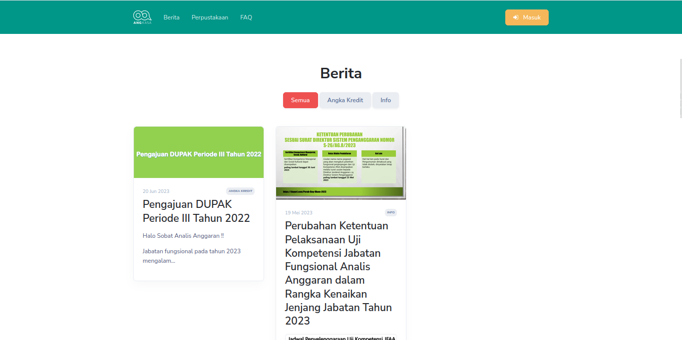 Angkasa — Angkasa application interface — content and information views.